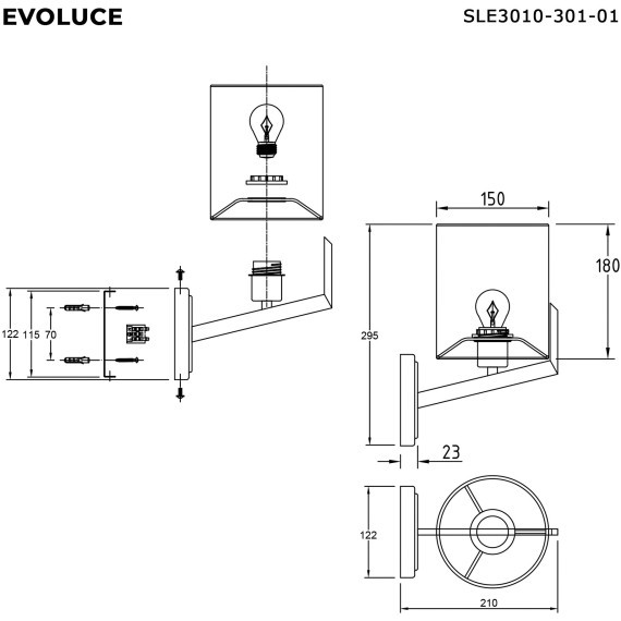 SLE3010-301-01 Светильник настенный Латунь/Белый E27 1*60W LINTON
