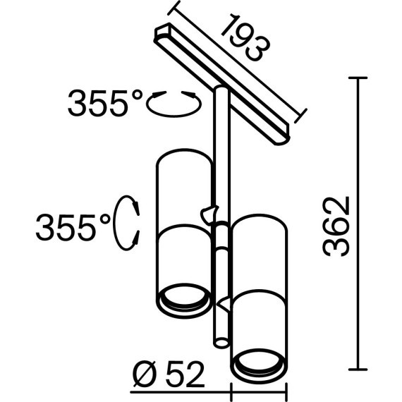 TR005-4-2X12W-DS-BW Трековый магнитный SMART (App, Bluetooth Mesh, Алиса) светодиодный светильник Maytoni Exility CRI90+ 2700-6000К 1802Лм 36° 24Вт