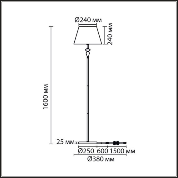 Торшер Е27 1*60W Lumion VERMONT 8275/1F