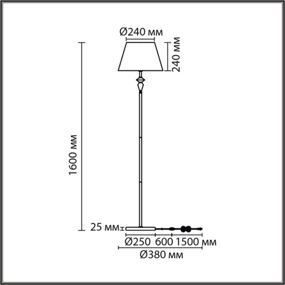Торшер Е27 1*60W Lumion VERMONT 8275/1F