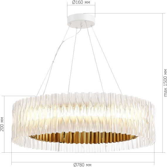 SL6012.213.01 Светильник подвесной ST-Luce Золотистый/Прозрачный LED 1*87W 3000K NAZARE