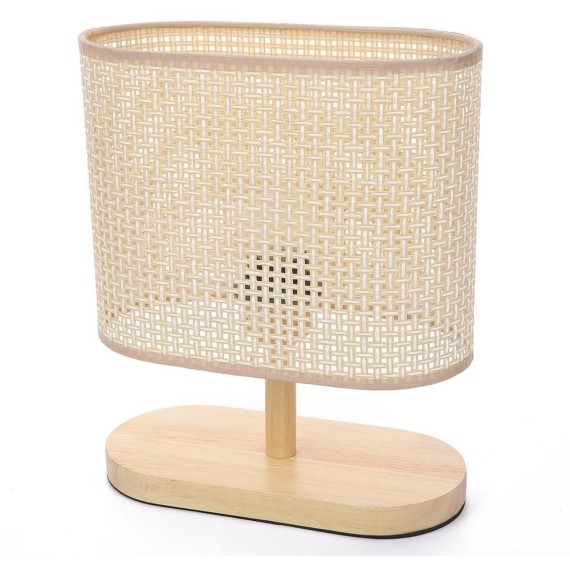 8201/1T COUNTY LN25 бежевый, дерево/текстиль Настольная лампа E27 1*60W 220V MADERANA