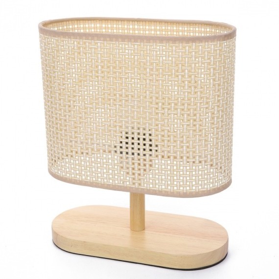 8201/1T COUNTY LN25 бежевый, дерево/текстиль Настольная лампа E27 1*60W 220V MADERANA