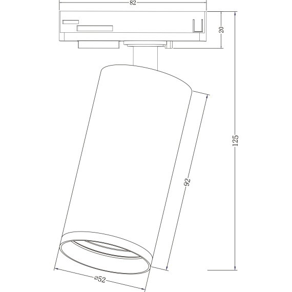 Однофазный двужильный трековый светильник Maytoni Unity TR020-1-U-GU10-BG Focus S под сменную лампу GU10