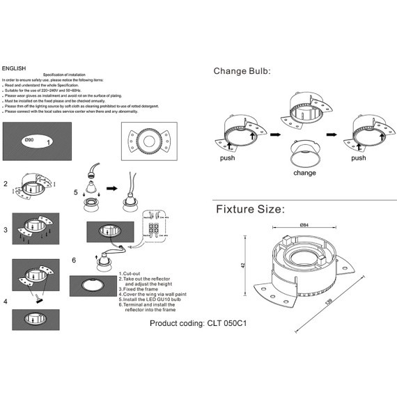 Светильник встраиваемый Crystal Lux CLT 050C1 WH-WH
