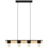 43902 Люстра BAILRIGG, 4X40W (E27), L895, B45, H1100, сталь, дерево, черный, коричневый
