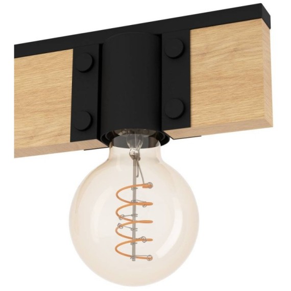 43902 Люстра BAILRIGG, 4X40W (E27), L895, B45, H1100, сталь, дерево, черный, коричневый