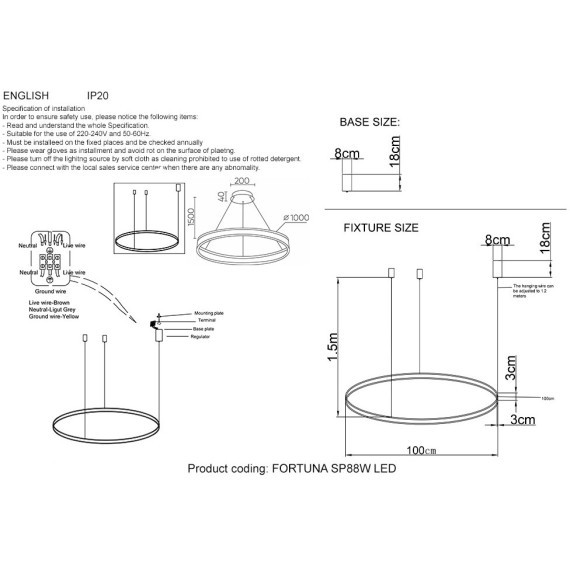 Люстра Crystal Lux FORTUNA SP88W LED GOLD