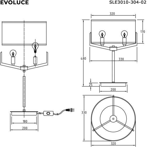 SLE3010-304-02 Светильник настольный Латунь/Белый E27 2*60W LINTON