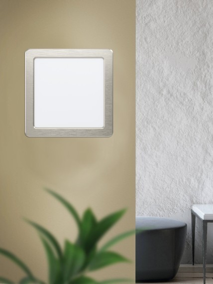 99168 Светодиодный встраиваемый светильник FUEVA 5, 11W (LED), 166х166, ET26, 1350lm, 3000K, сталь, никель