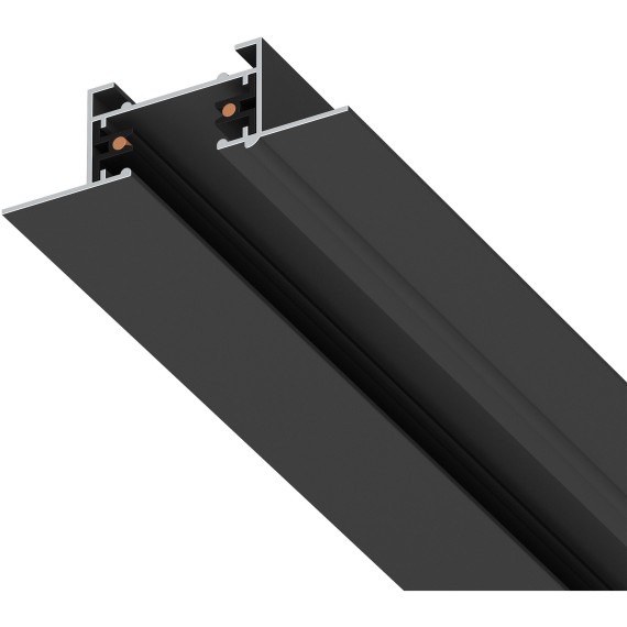 Однофазный двужильный встраиваемый в ГКЛ 12.5мм шинопровод со стыковочным пазом, черный, 3м Barra Lightstar 501038