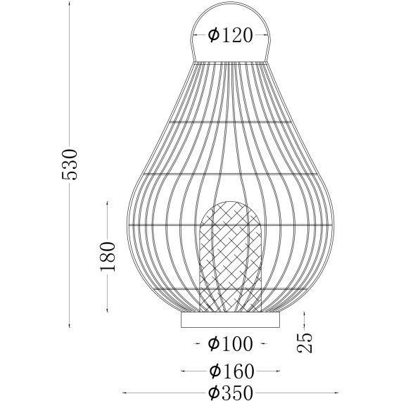 Настольная лампа с плафоном из искуственного ротанга Favourite 4834-1F