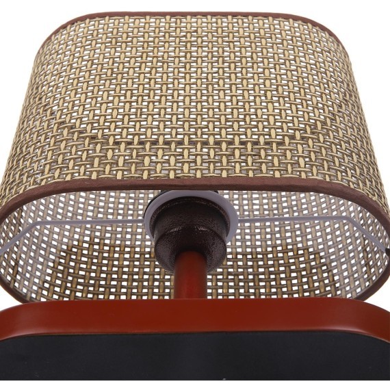 8202/1T COUNTY LN25 кофейный/коричневый, дерево/текстиль Настольная лампа E27 1*60W 220V MADERANA