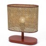 8202/1T COUNTY LN25 кофейный/коричневый, дерево/текстиль Настольная лампа E27 1*60W 220V MADERANA