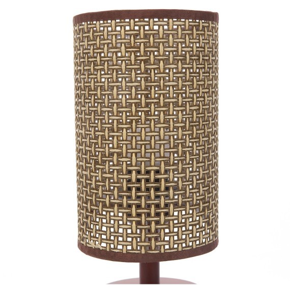 8202/1T COUNTY LN25 кофейный/коричневый, дерево/текстиль Настольная лампа E27 1*60W 220V MADERANA