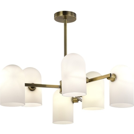 SLE1047-302-06 Светильник потолочный Бронза/Молочно-белый E14 6*40W NOBILIA