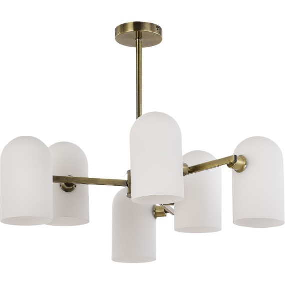 SLE1047-302-06 Светильник потолочный Бронза/Молочно-белый E14 6*40W NOBILIA