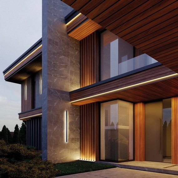 SL9511.411.01 Светильник уличный настенный ST-Luce Черный LED 1*24W 4000K NUVOLA