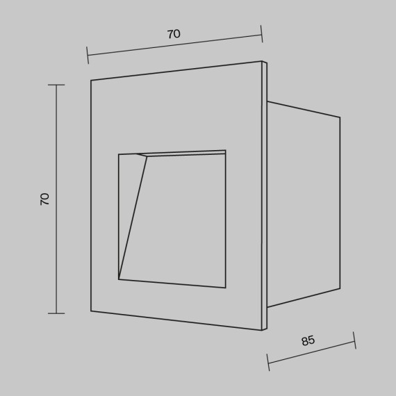Светильник встраиваемый в стену Maytoni O038-L3B Arca IP65 светодиодный LED 3W