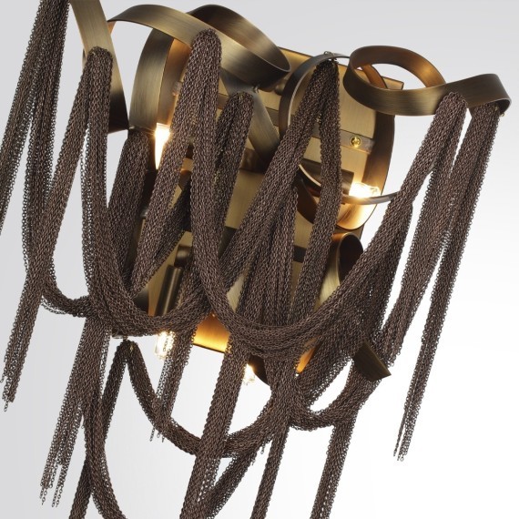 5066/4W HALL ODL24 397 античн.бронза/коричневый/металл/металл Бра G9 4*40W CHAINY