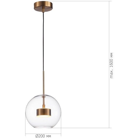 SL1133.233.01 Светильник подвесной ST-Luce Латунь/Прозрачный LED 1*14W 3000K BOPONE