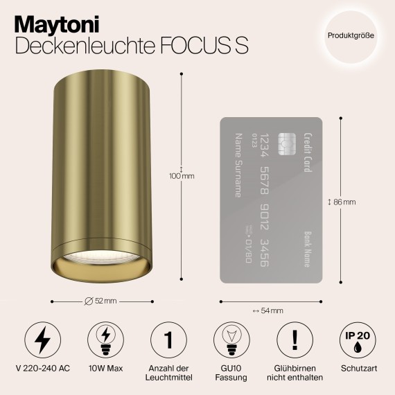 Накладной потолочный светильник Maytoni C052CL-01BS Focus S под лампу 1xGU10 10W