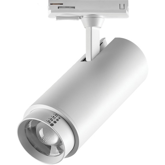 218026 Однофазный белый двужильный спот с выбором мощности 10-15-22Вт, цветовой температуры 3000-4000-6000 и угла освещения 15-60° Lightstar BARRA Fuoco P+CCT