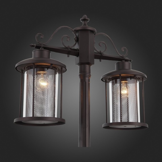 SL080.425.02 Светильник уличный наземный ST-Luce Темный кофе/Прозрачный, Темный кофе E27 2*100W LASTERO