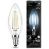 103801211 Лампа Gauss Filament Свеча 11W 830lm 4100К Е14 LED 1/10/50