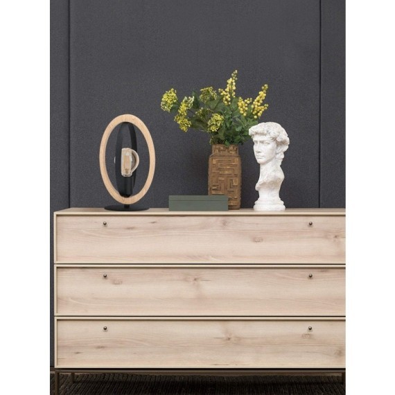 43464 Настольная лампа BASILDON, 1x40W (E27), L190, B160, H345, основа?155, сталь, черный/дерево, ко