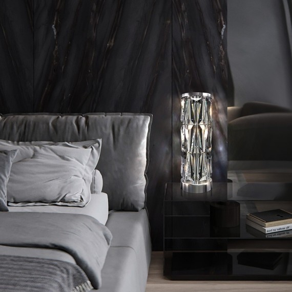 Интерьерная настольная лампа хрустальная с выключателем Puntes MOD043TL-02CH