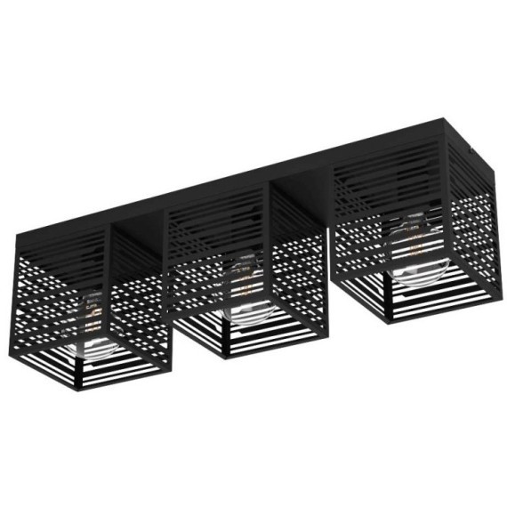 900357 Потолочный светильник PIEDRITAS, 3x40W, E27, L730, B180, H205, сталь, черный