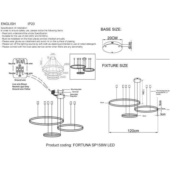 Люстра Crystal Lux FORTUNA SP158W LED BLACK