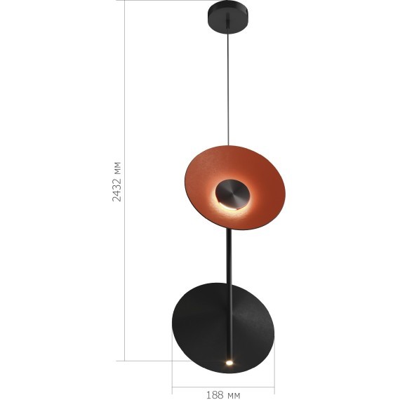 SL3003.403.03 Светильник подвесной ST-Luce Черный/Оранжевый, Черный LED 3*2W 3000K SENTITO