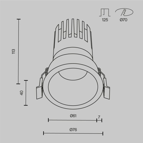 Встраиваемый светильник LED 3000K 1620Lm Technical DL118-15W-3K-W