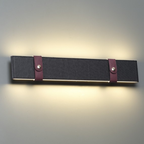 6629/25WL HIGHTECH ODL24 металл/экокожа/ткань/акрил бордовый/черный Настенный светильник IP20 LED 25W 3000K 220V VINCENT