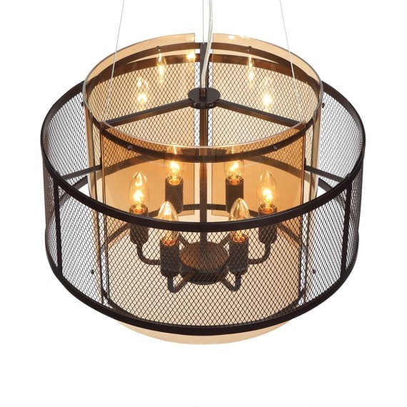 8007/6 MODERNI LN24 черный/черный, золотой металл/металл, стекло Люстра подвесная Е14 6*40W 220V Zarina