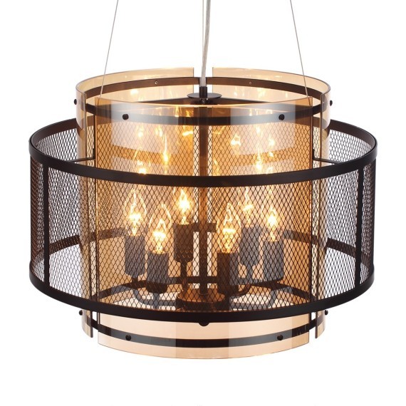 8007/6 MODERNI LN24 черный/черный, золотой металл/металл, стекло Люстра подвесная Е14 6*40W 220V Zarina