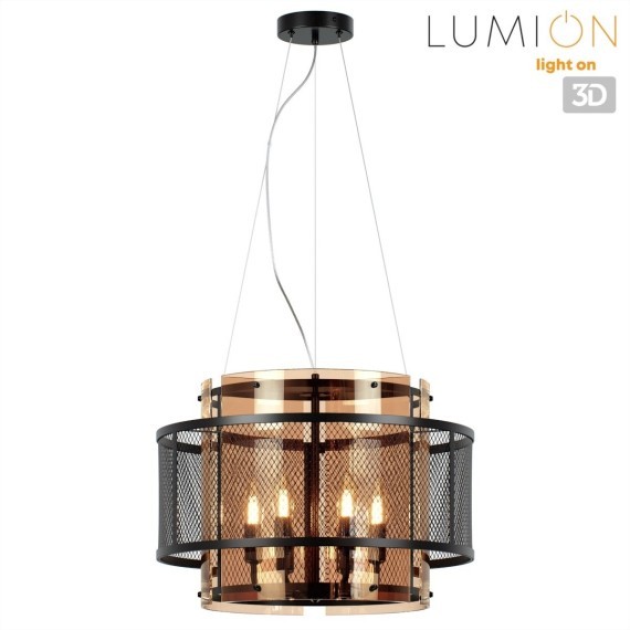 8007/6 MODERNI LN24 черный/черный, золотой металл/металл, стекло Люстра подвесная Е14 6*40W 220V Zarina