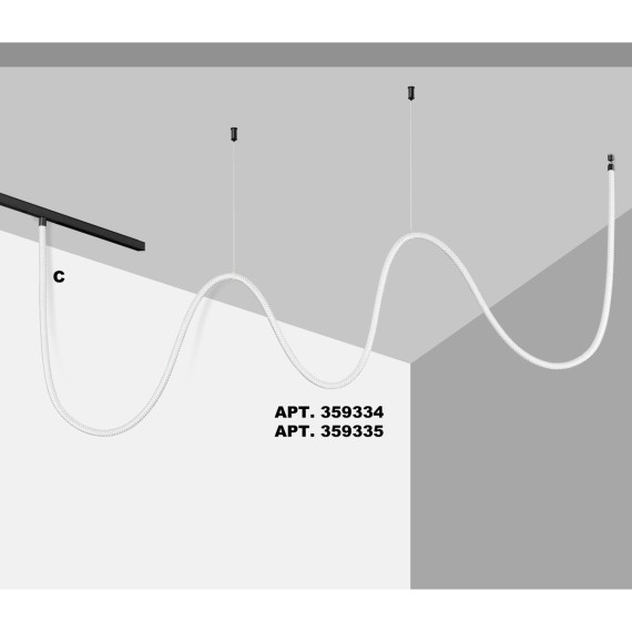 359335 Трековый светодиодный неон 2м Novotech Flum CRI90+ 4000К 2420Лм 360° 25W