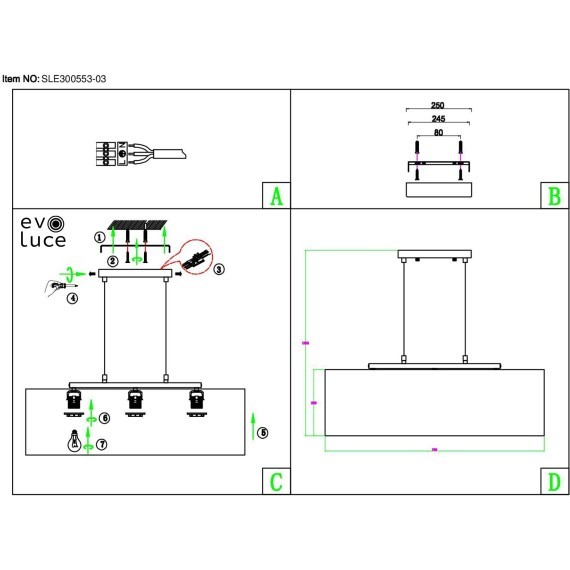 SLE300583-03 Светильник подвесной Никель/Золотистый, Коричневый E27 3*40W BRESCIA