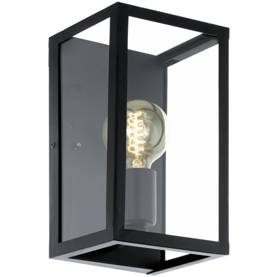 49394 Бра CHARTERHOUSE, 1x60W (E27), L160, H280, сталь, черный/стекло, прозрачный