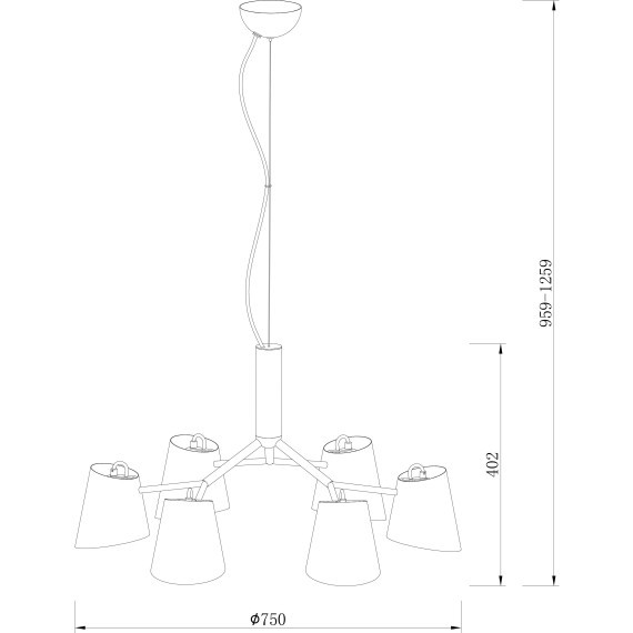 Люстра подвесная Freya FR5127PL-06B Nordic под лампы 6xE14 40W