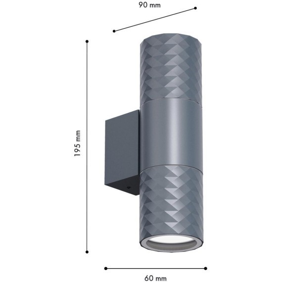 4660-2W, уличный светильник, D90xW60xH195, 2xGU10x35W, IP65, excluded