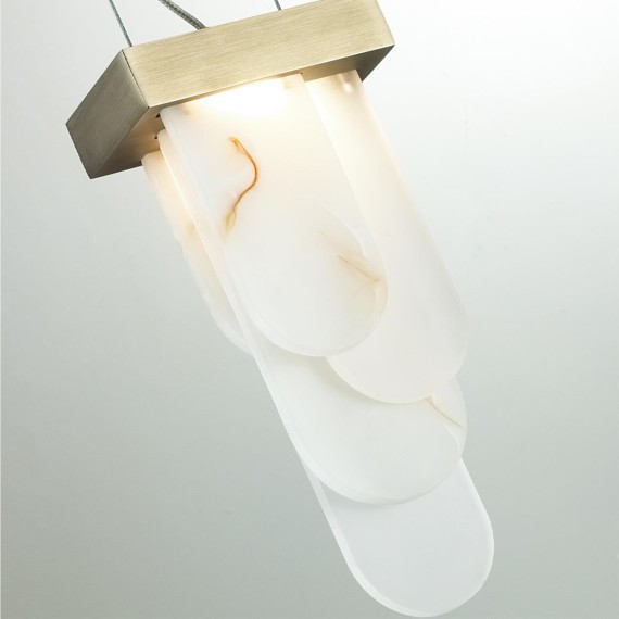 5437/12L HIGHTECH ODL_EX25 101 бронзовый брашинг/металл/смола под алебастр/акрил Подвес LED 12W 3000K 1489Лм FOROS