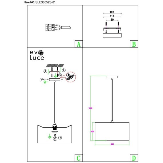 SLE300553-01 Подвес Никель/Белый, Серебристый E27 1*40W BRESCIA