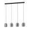 901193 EGLO CIAMPINO Подвесной светильник с четырьмя лампами E27, 112Вт, сталь черный, стекло серый