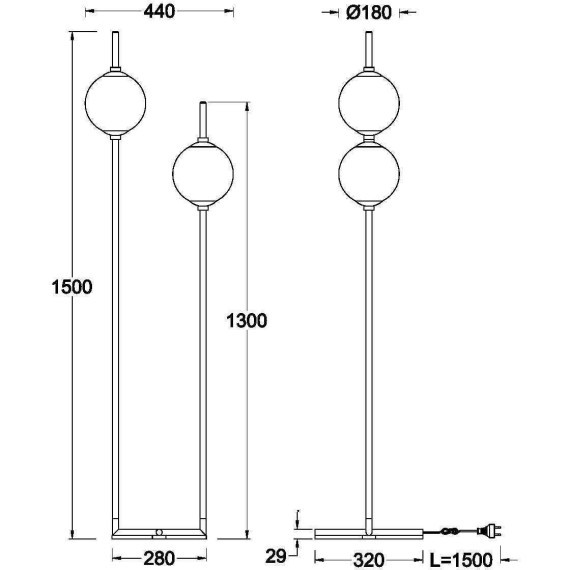 Напольный светильник (торшер) Maytoni Z020FL-L12BS3K