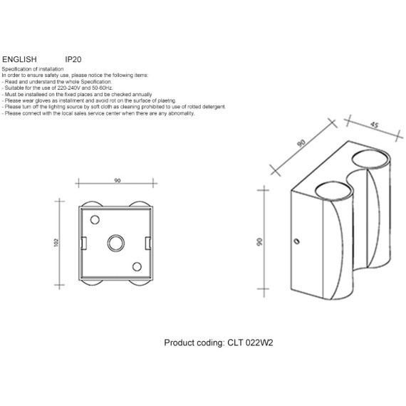 Бра Crystal Lux CLT 022W2 BL 4000K