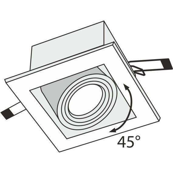 Встраиваемый светильник Maytoni DL008-2-01-W Metal Modern под лампу 1xGU10 50W